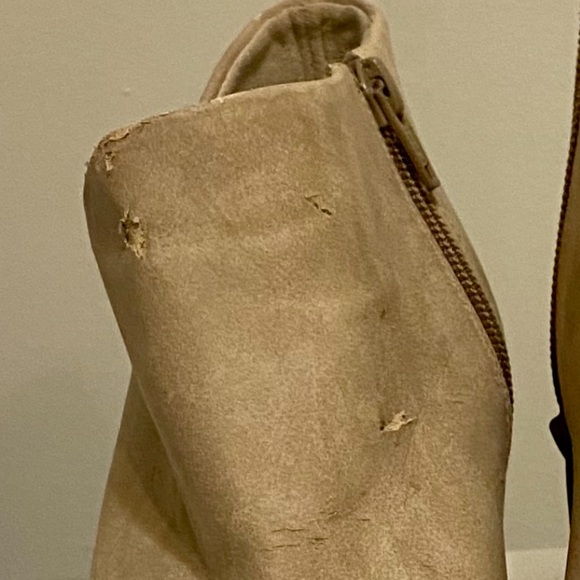 Cut-Out Block Heel Suede Booties - Picture 6 of 6